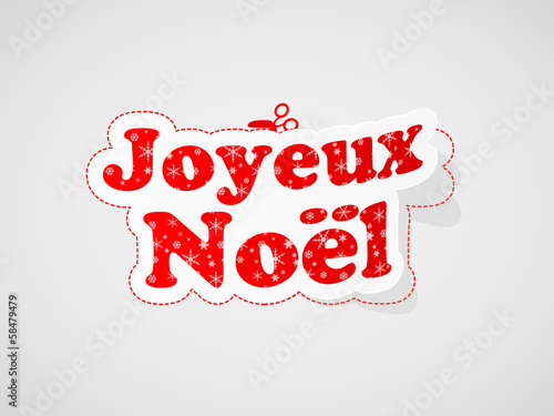 Etiquette "JOYEUX NOEL" (carte de noël joyeuses fêtes message)