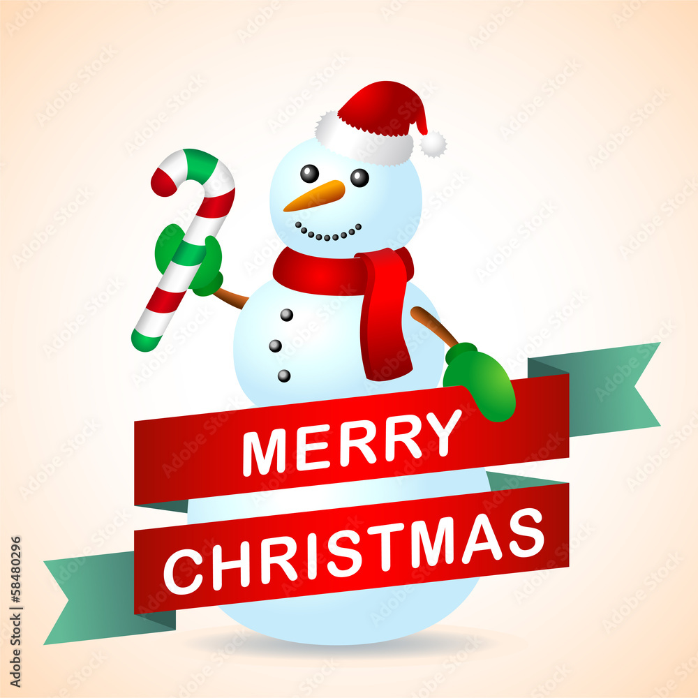 Christmas card with snowman Christmas card with snowman