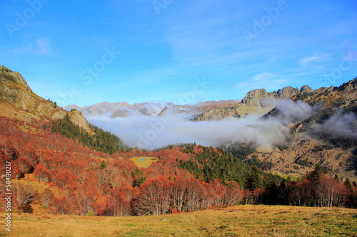 Autumn in Pyrenees mountains