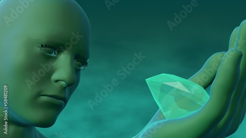 abstract man with diamond