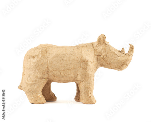 Rhinoceros rhino sculpture isolated