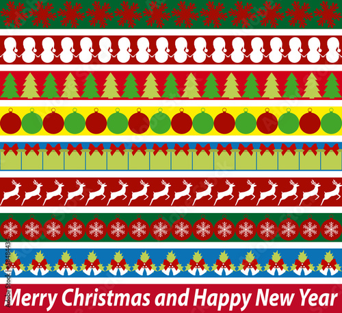 Bands with elements for design Christmas