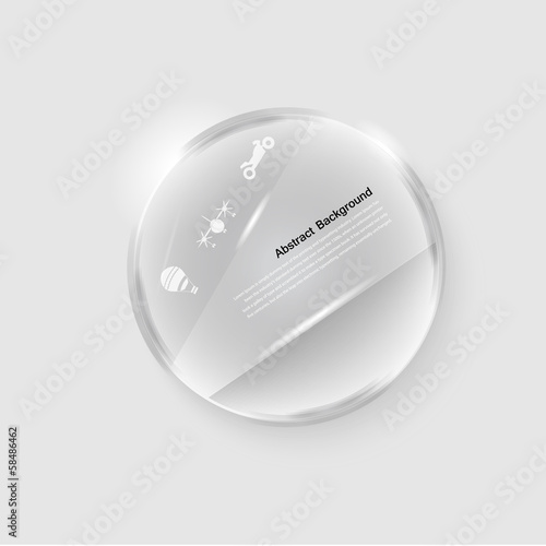 Vector white circle glass. Abstract background