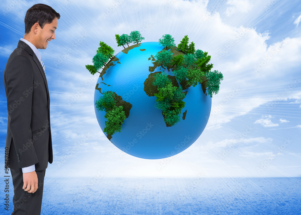 Composite image of smiling asian businessman Composite image of smiling asian businessman