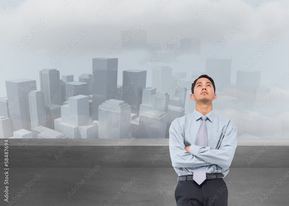 Composite image of serious asian businessman Composite image of serious asian businessman