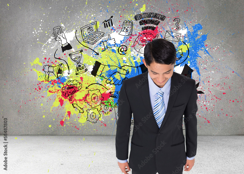 Composite image of smiling asian businessman Composite image of smiling asian businessman