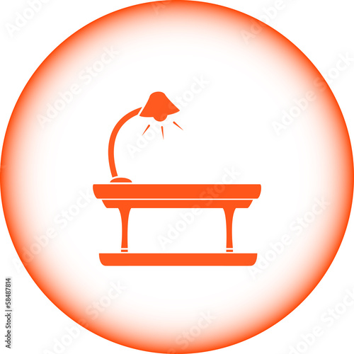 yellow table icon with floor lamp silhouette