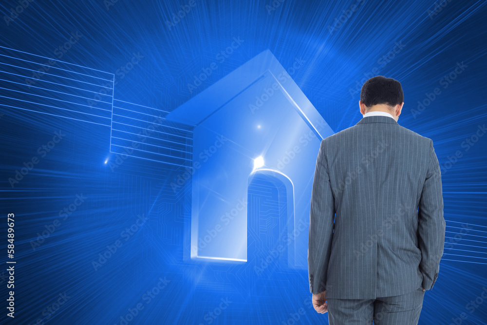 Composite image of businessman standing Composite image of businessman standing