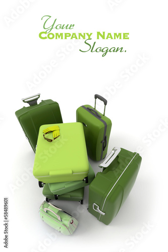 Aerial view of a green lugg...