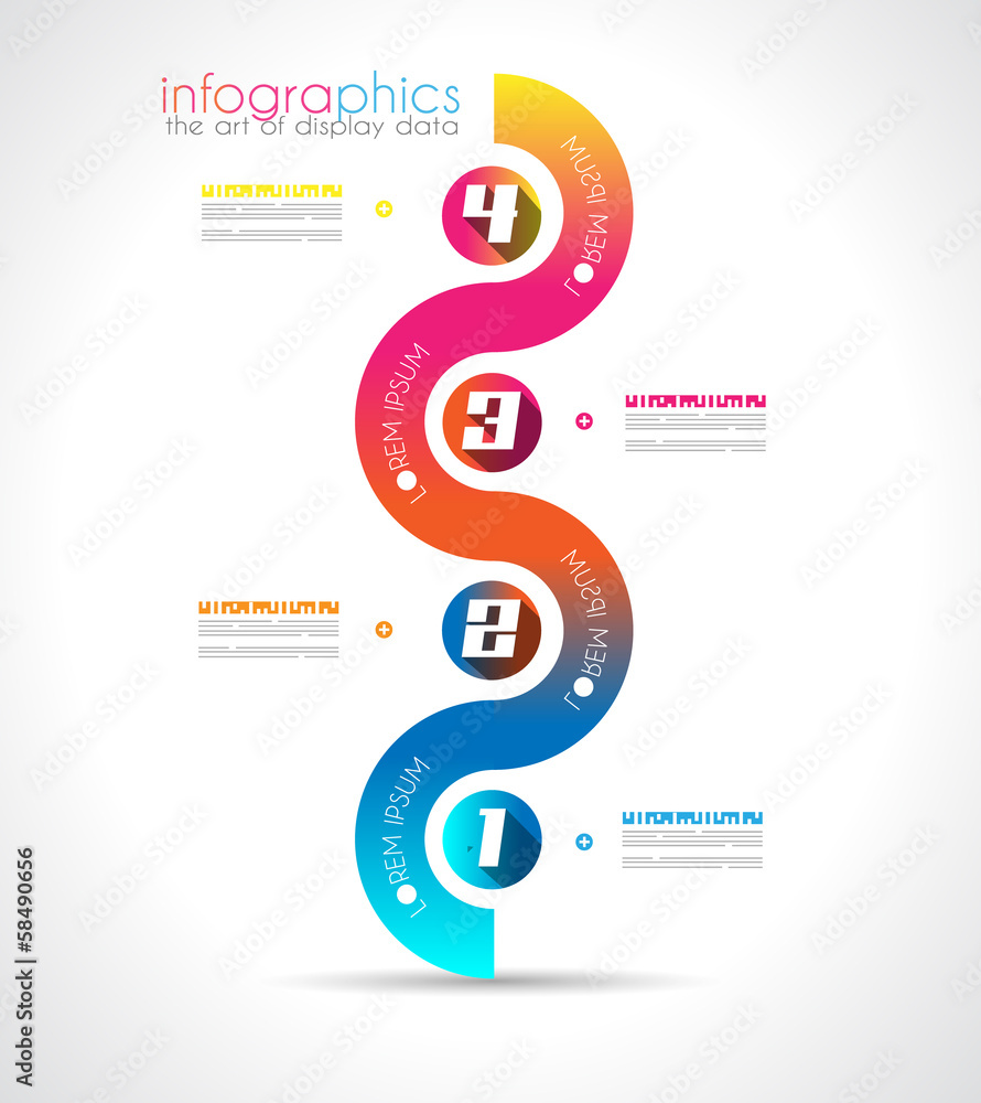 Infographic Design Template with modern flat style. Infographic Design Template with modern flat style.