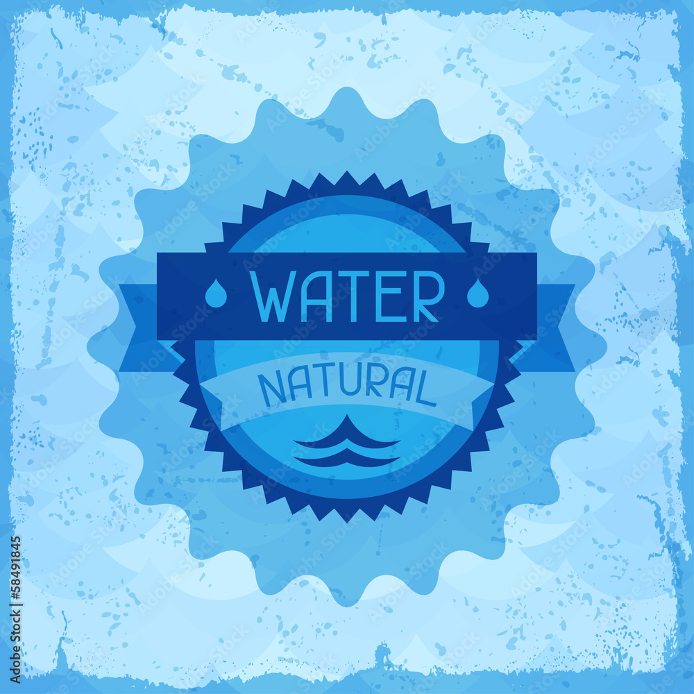 Water natural background in retro style.
