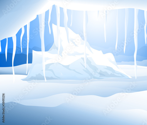 Winter Landscape(Iceberg & Icicle)-vector
