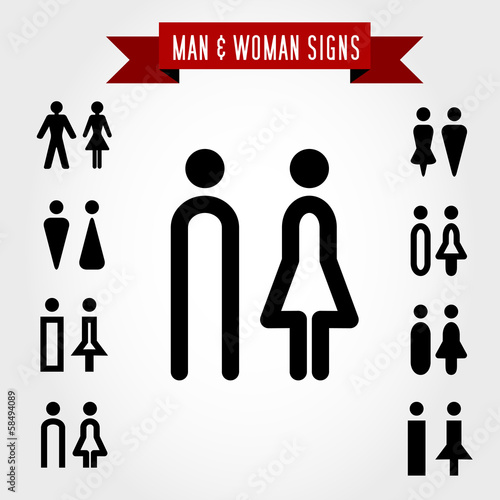 man and woman signs