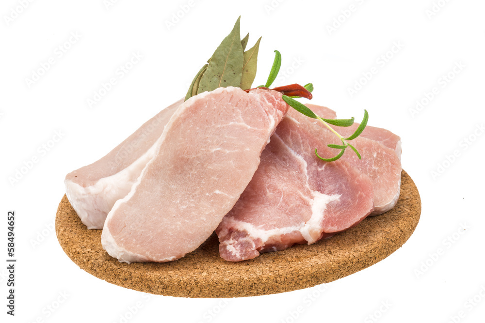 Raw pork steak Raw pork steak