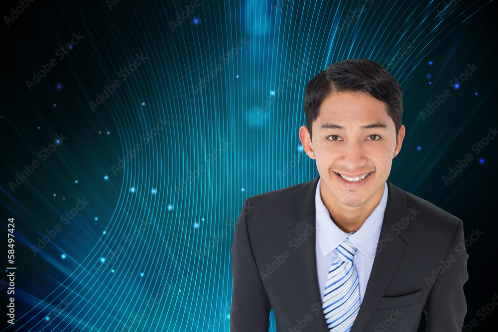 Composite image of smiling asian businessman Composite image of smiling asian businessman