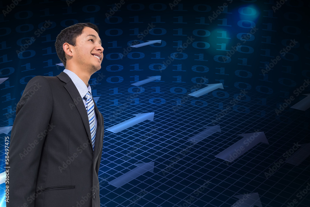 Composite image of smiling asian businessman Composite image of smiling asian businessman