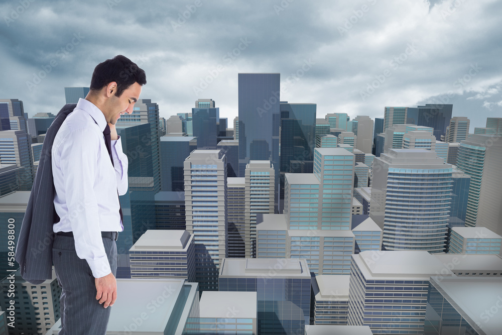 Composite image of smiling businessman standing Composite image of smiling businessman standing