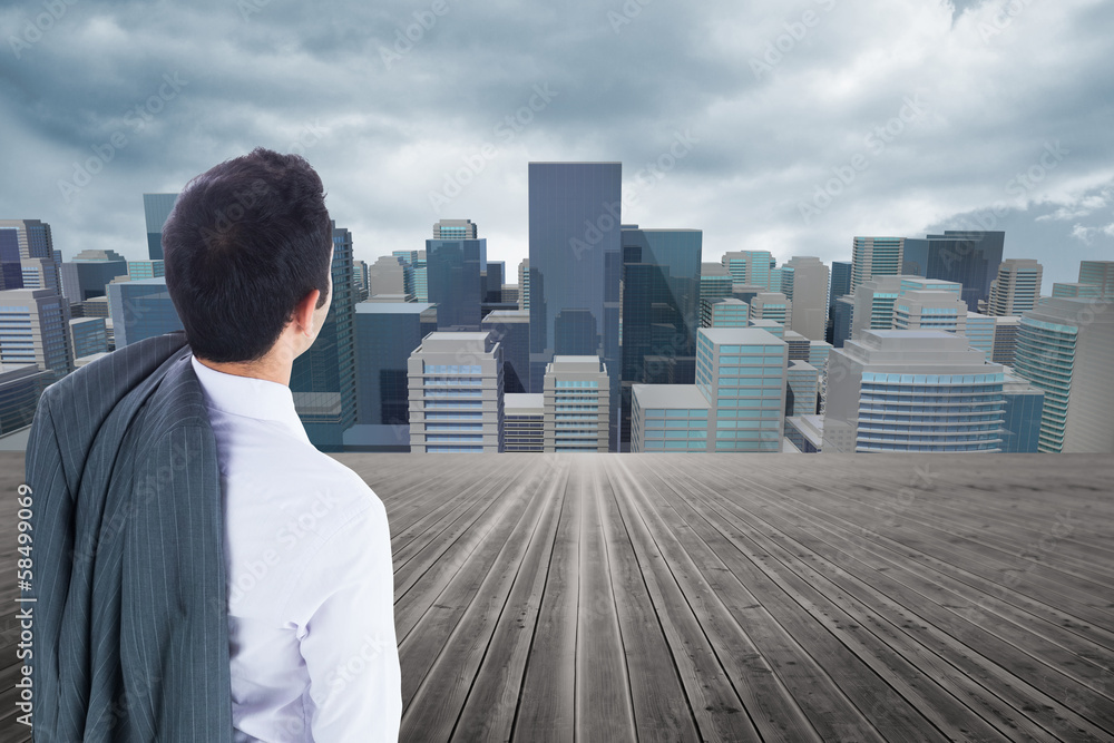Composite image of businessman standing Composite image of businessman standing