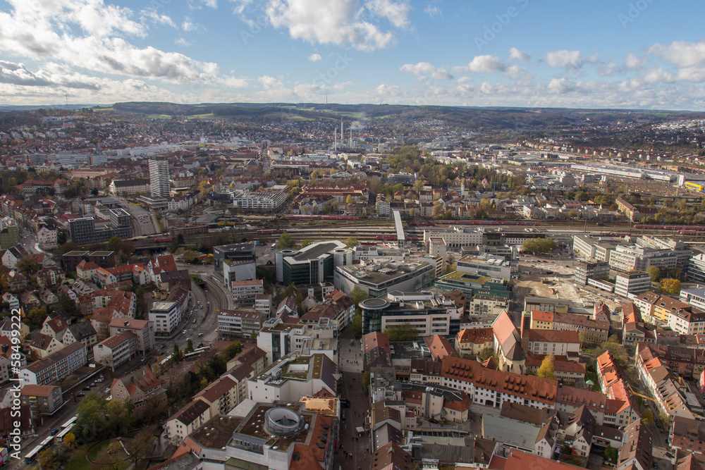View from the top of the cathedral of Ulm