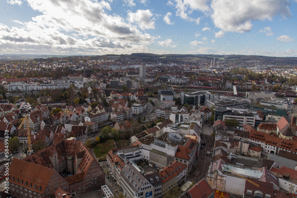 View from the top of the cathedral of Ulm