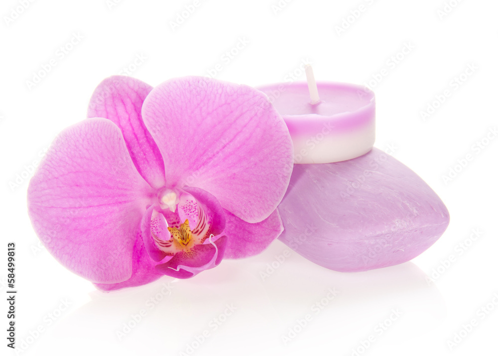 Orchid, aromatic candle and soap Orchid, aromatic candle and soap