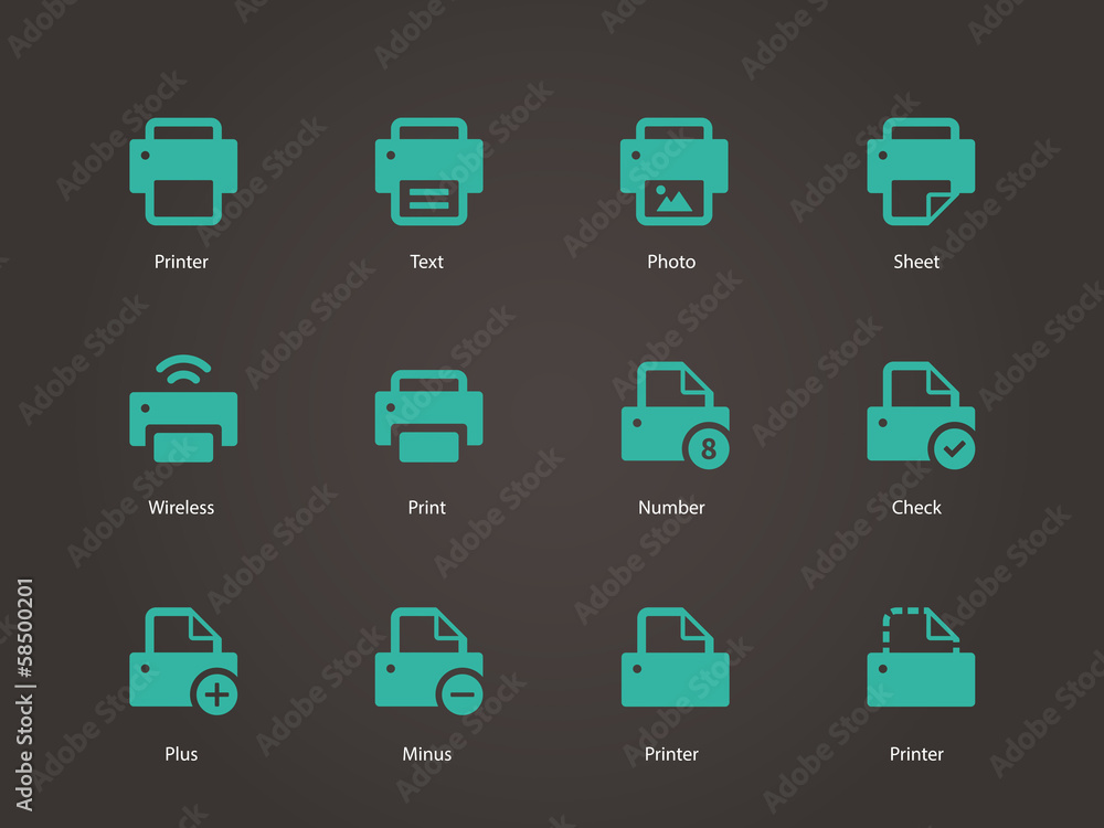 Printer icons. Printer icons.