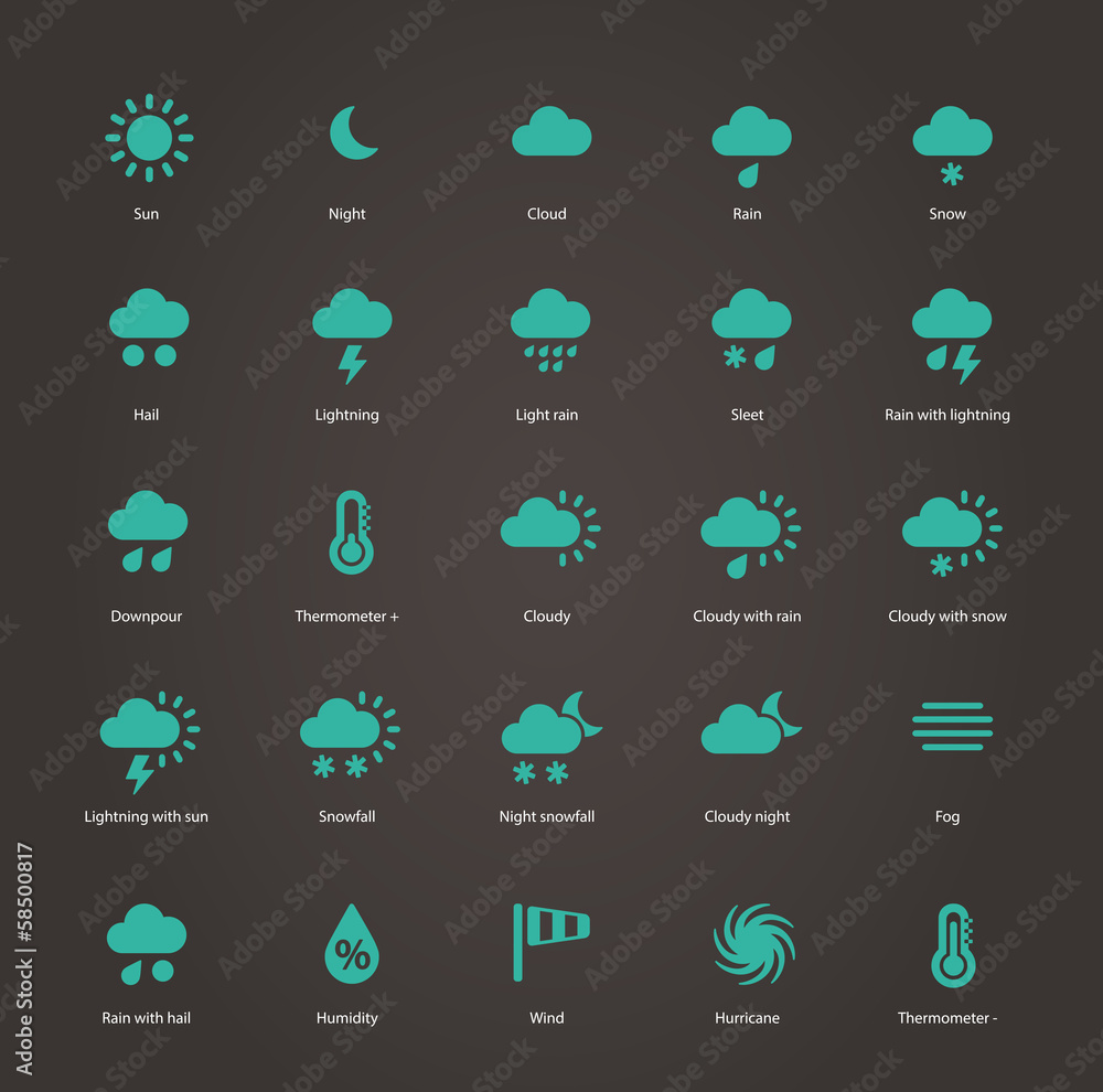 Obraz premium Weather icons.