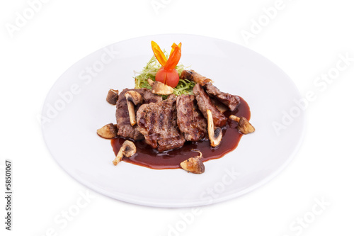 Hot Meat Dishes-Fillet of beef with mushrooms