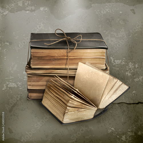 Stack of old books old style