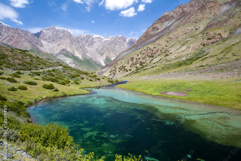 Beautiful lake in Tien Shan mountains Beautiful lake in Tien Shan mountains