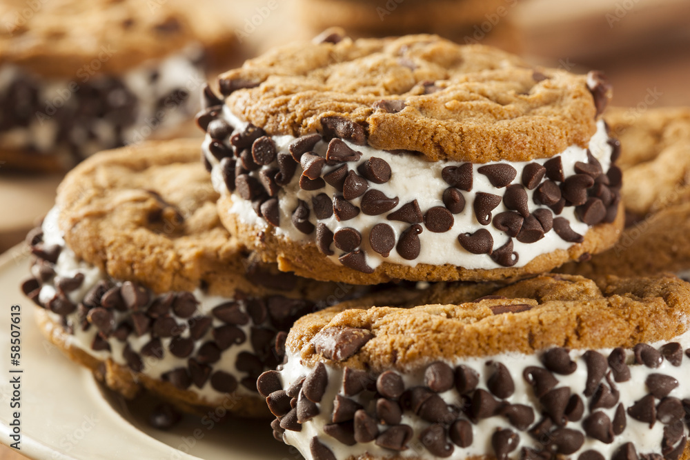 Chocolate Chip Cookie Ice Cream Sandiwch Chocolate Chip Cookie Ice Cream Sandiwch