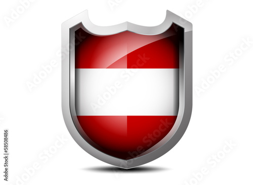 Free Download Flag of Austria metal shield on a white background - GFXLoad
