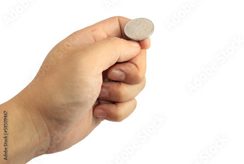 Hand ready to flip coin