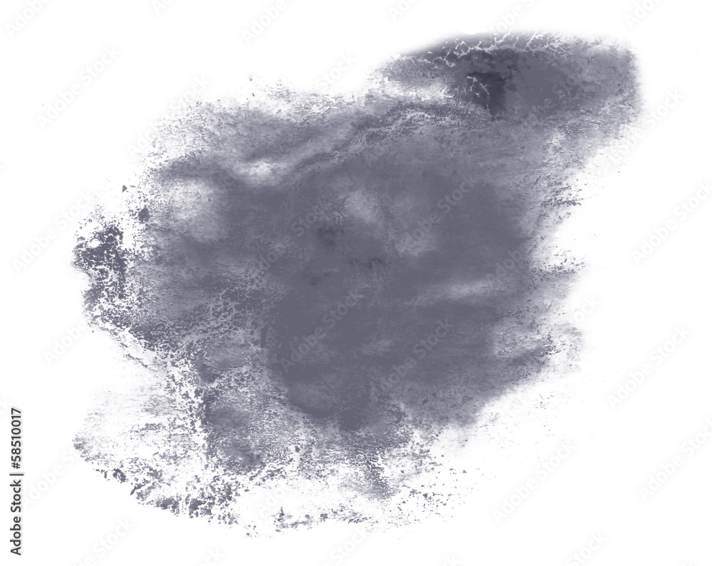 Wall Mural spot watercolor, gray blotch texture isolated on white backgroun