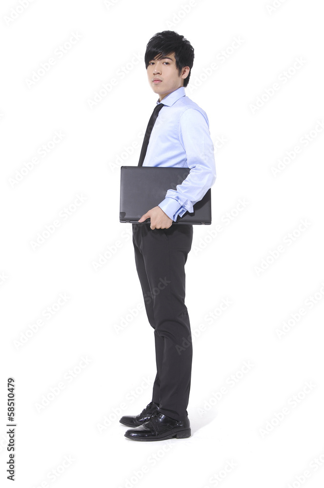 successful young business man carrying a suitcase , successful young business man carrying a suitcase ,