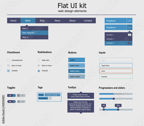 UI is a set flat design, trend
