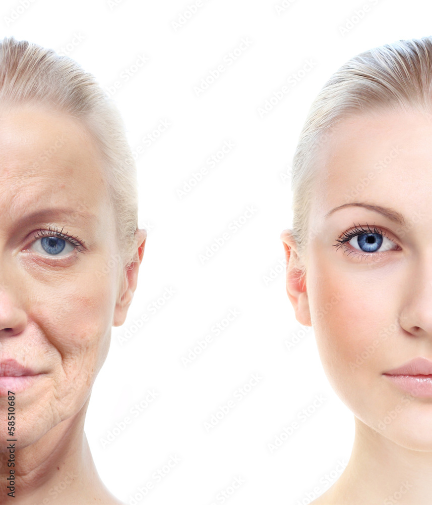 Woman's portrait isolated on white, 20,60 years old. Woman's portrait isolated on white, 20,60 years old.