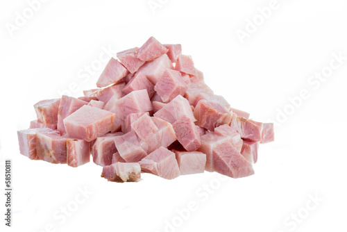 Ham Cubes isolated on white background