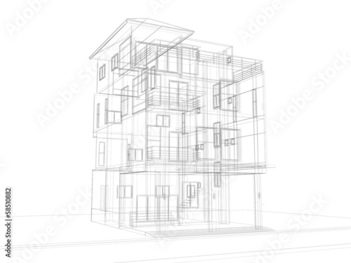 abstract sketch design of house 