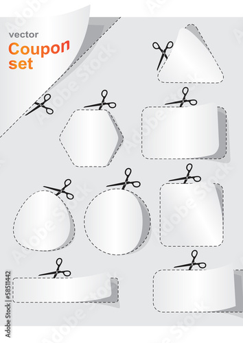 Vector Coupon Set.