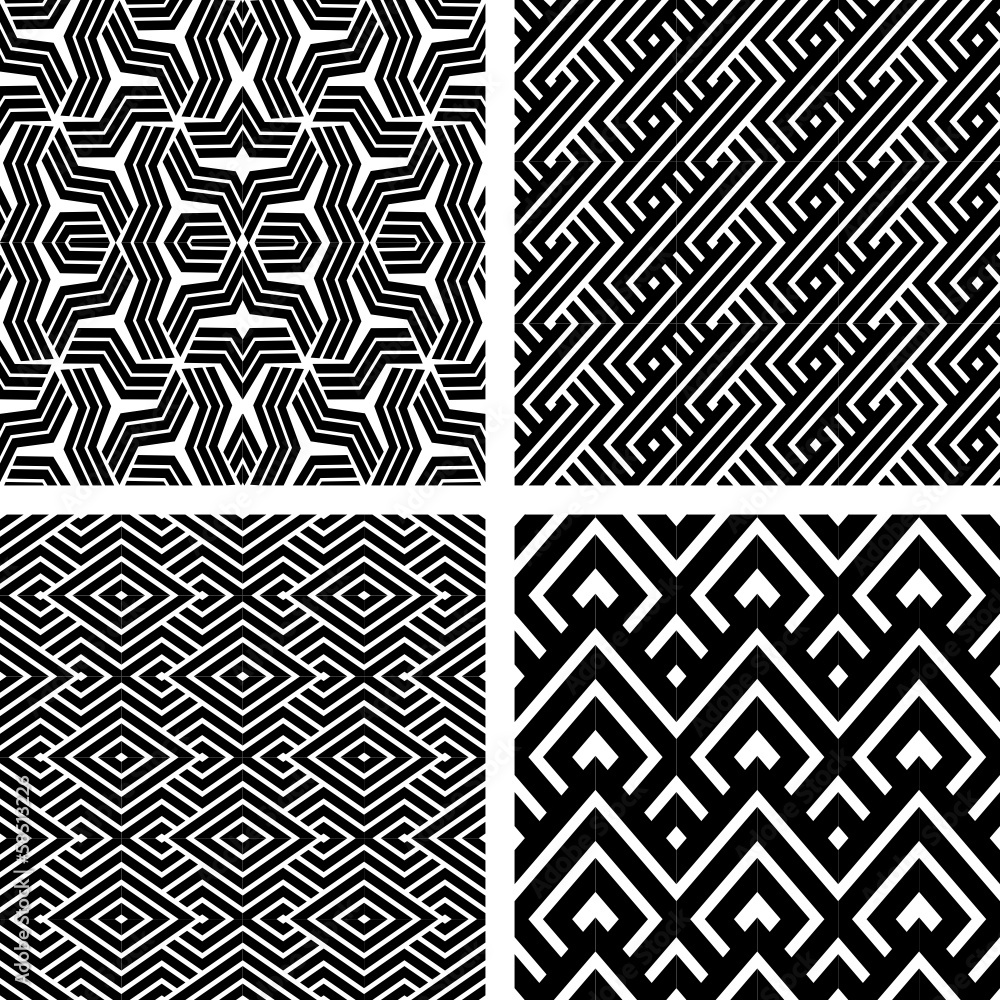 Set of black and white patterns 