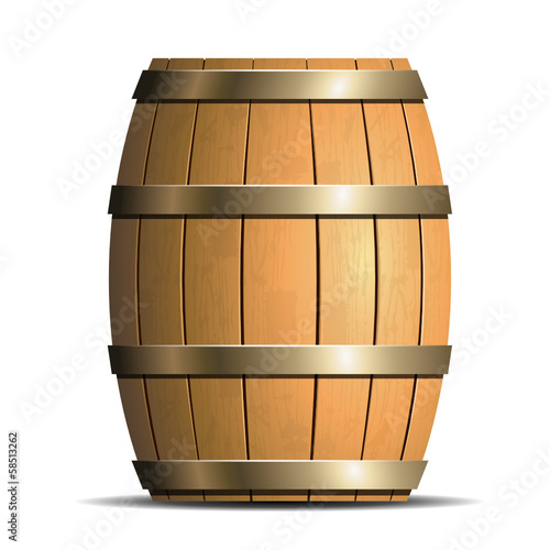 Wooden barrel vector