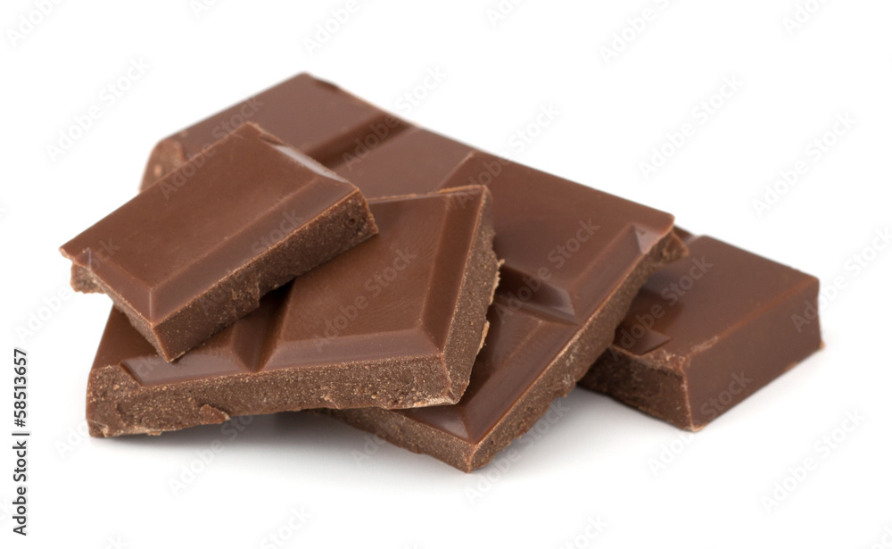 Chocolate bars stack isolated on white background Chocolate bars stack isolated on white background