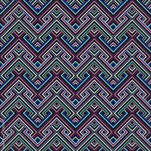 Abstract Ethnic Seamless Geometric Pattern. Vector Illustration 