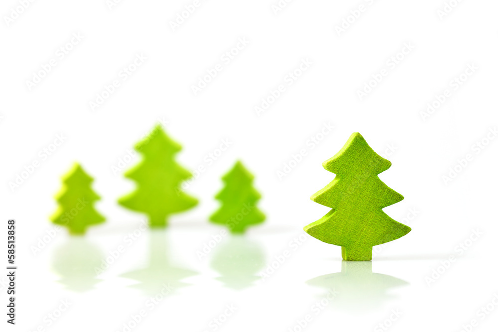 Fototapeta premium Wooden Christmas trees