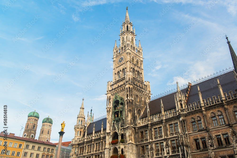 Fototapeta premium Munchen New Town Hall Marienplatz