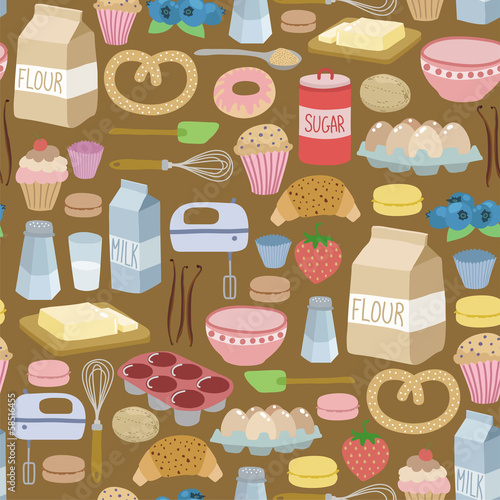 seamless pattern with cooking ingredients