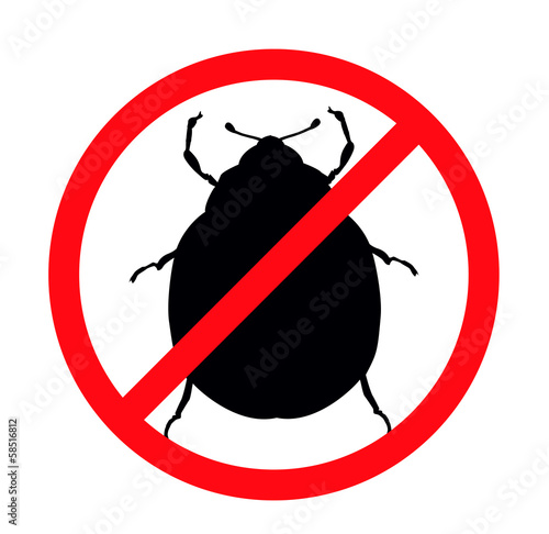 Beetle vector silhouette isolated. Insect repellent emblem