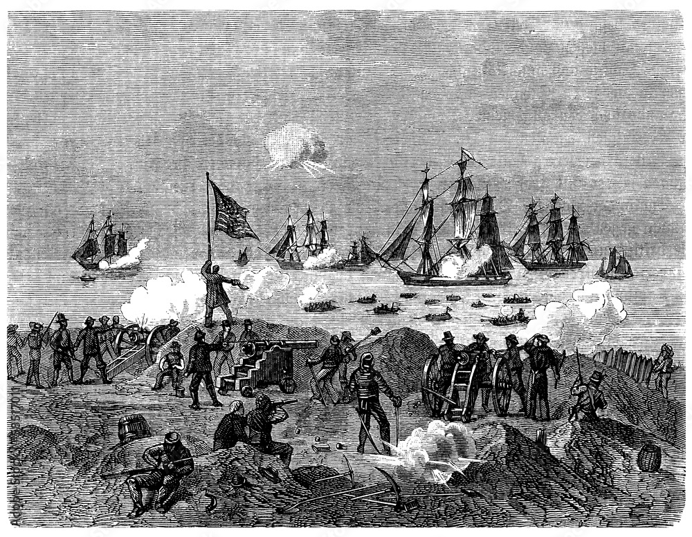 Fototapeta premium Battle : Chesapeake Bay (1781)