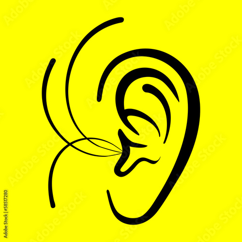 ear on a yellow background